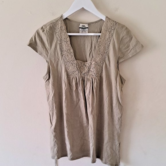 Route 66 Olive Green Top with Tie Belt - L - Picture 2 of 6